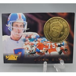 John Elway 1996 Pinnacle Mint CARD & COIN #7 CARD #2 Football